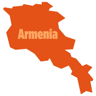 Armenia Map Orange Sticker