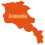 Armenia Map Orange Sticker