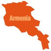 Armenia Map Orange Sticker