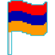 Armenia Pixel Flag Blue Sticker