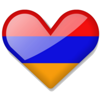 Armenia Shiny Heart Sticker