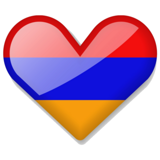 Armenia Shiny Heart Sticker