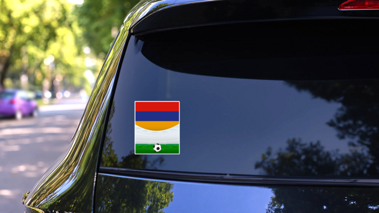 Armenia Soccer Sticker on a Rear Car Window (New) example