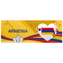 Armenia Yellow Banner Sticker