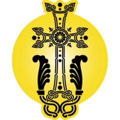 Armenian Cross Yellow Sticker