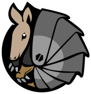 Armodillo Mascot In Ball Sticker