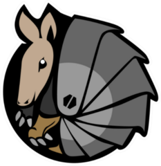 Armodillo Mascot In Ball Sticker