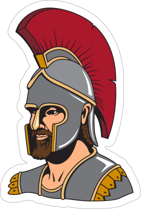 Armored Trojan Mascot Sticker