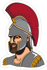 Armored Trojan Mascot Sticker
