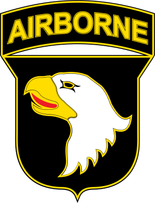 Army 101St Airborne Division Yellow Border Sticker