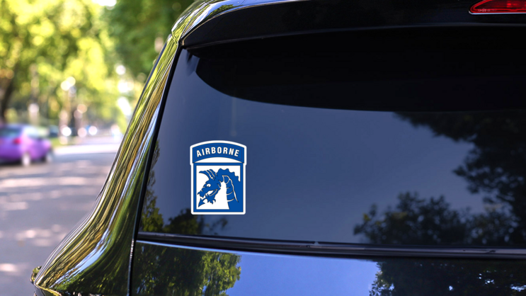 Army 18Th Airborne Corps Sticker on a Rear Car Window (New) example