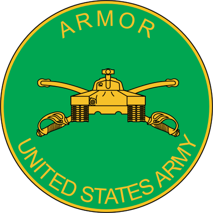 Army Armor Branch Plaque Sticker