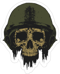Army Helmet Skull Sticker