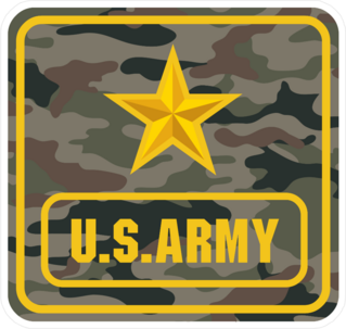 Army Logo on Camouflage Background Sticker