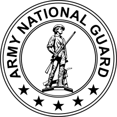 Army National Guard Seal Black And White Sticker