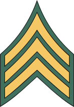 Army Rank E-5 Sergeant Sticker