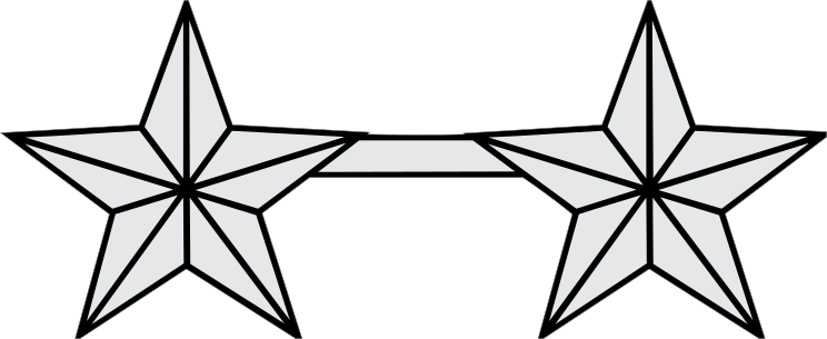 Army Rank O-8 Major General Sticker