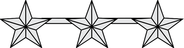 Army Rank O-9 Lieutenant General Sticker