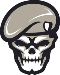 Army Skull Mascot Sports Logo Sticker