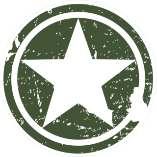 Army Star Circle Sticker