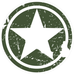 Army Star Circle Sticker