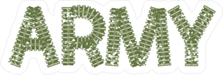 Army Text Made Of Tank Tracks Sticker
