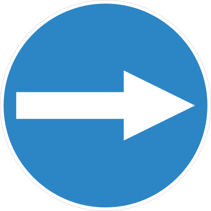 Arrow Blue Circle Sign Sticker