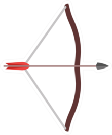Arrow Bow Weapon Archery Illustration Icon Sticker