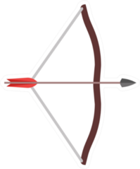 Arrow Bow Weapon Archery Illustration Icon Sticker