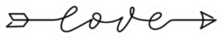 Arrow Love Script Sticker