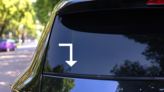 Arrow With An L Turn Pointing Up Down Left Or Right Sticker on a Rear Car Window (New) example
