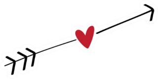 Arrow With Mini Heart In The Middle Sticker