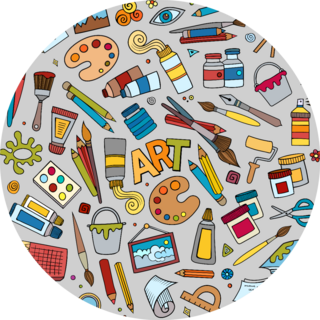 Art And Craft School Objects Pattern Sticker