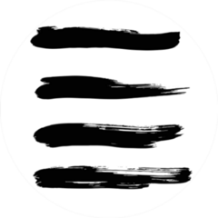 Art Black Ink Abstract Brush Strokes Sticker