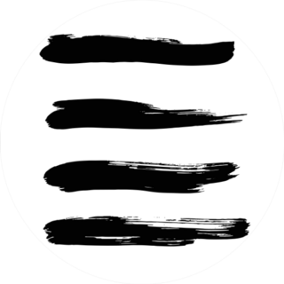 Art Black Ink Abstract Brush Strokes Sticker