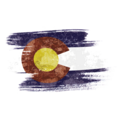 Art Brush Watercolor Colorado Flag Sticker