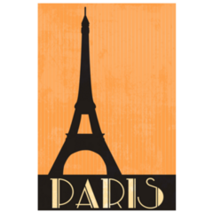 Art Deco Paris, Illustration Lettering Sticker