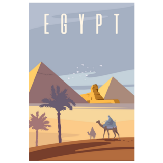 Art Deco Retro Poster The Egyptian Pyramids Sticker