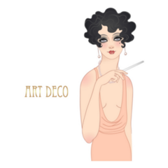 Art Deco Vintage Illustration Of Flapper Girl Twenties Sticker