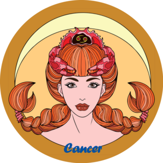 Art Illustration Of Cancer Zodiac Sticker