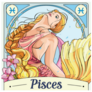Art Illustration Of Pisces Zodiac Symbol Sticker