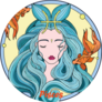 Art Illustration Of Pisces Zodiac Symbol Sticker
