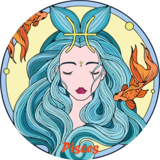 Art Illustration Of Pisces Zodiac Symbol Sticker