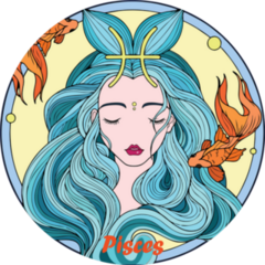 Art Illustration Of Pisces Zodiac Symbol Sticker