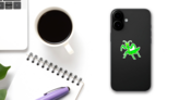 Art Of Praying Mantis Sticker on a Phone (New) example