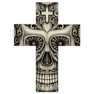 Art Skull Cross Day Of The Dead New Mexico Sticker