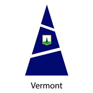 Art Vermont Flag Christmas Tree Sticker