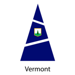 Art Vermont Flag Christmas Tree Sticker