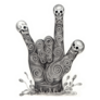 Artful Mexico Skull Hand Symbol Love Sticker