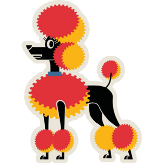 Artful Poodle Sticker